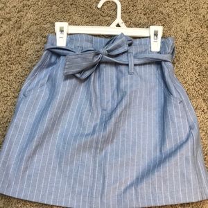 Sky and sparrow stripe tie waist mini skirt